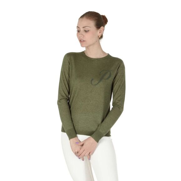 Crown of Edinburgh Cashmere Cashmere Jumper Crew Neck Olive Green Women Green - Picture 3 of 7